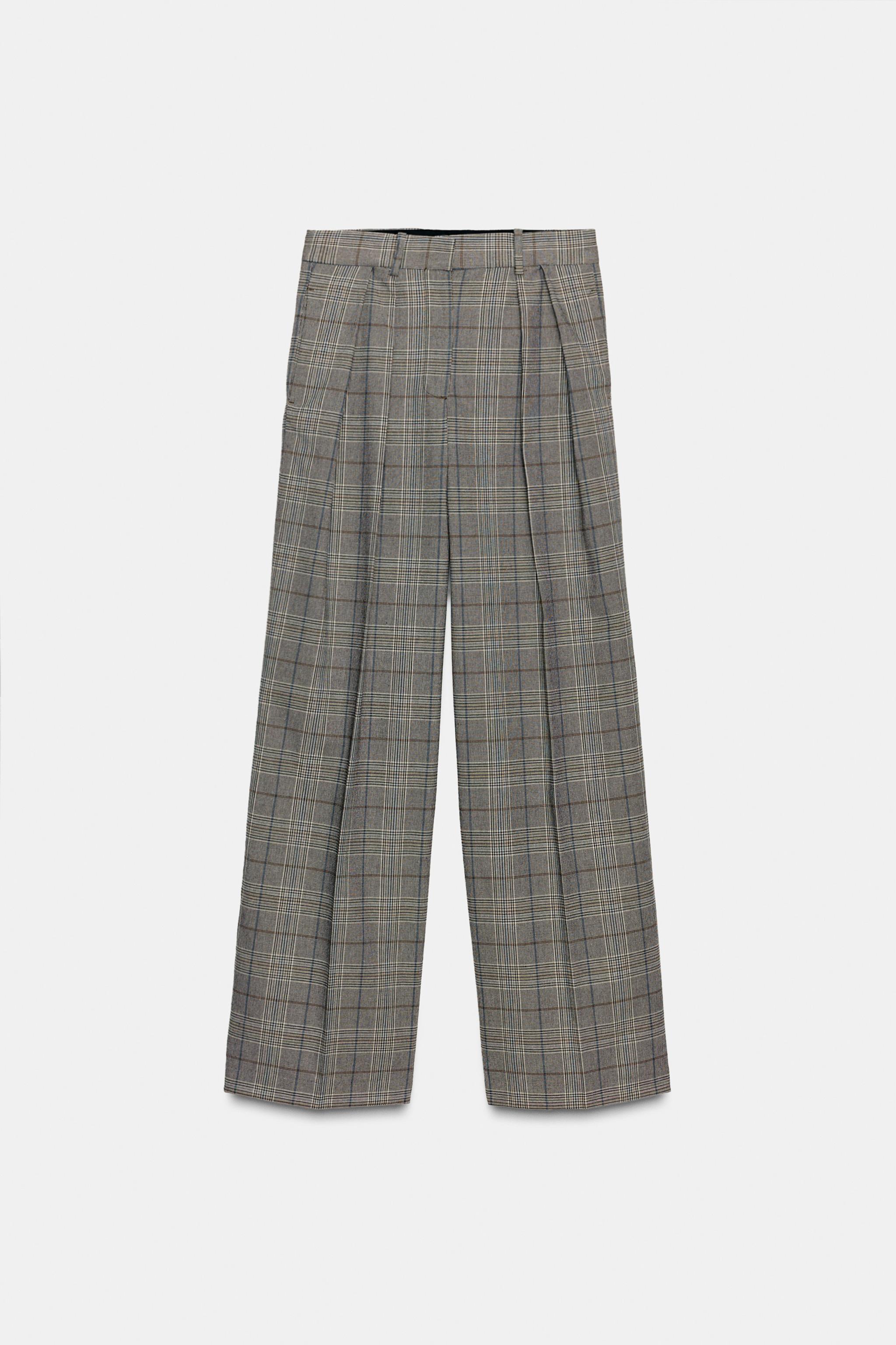 PLAID PLEATED PANTS ZW COLLECTION